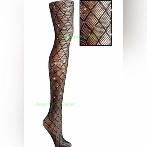 Black🔥Fishnet💎Sparkle💖 Pantyhose   - Picture 4 of 7